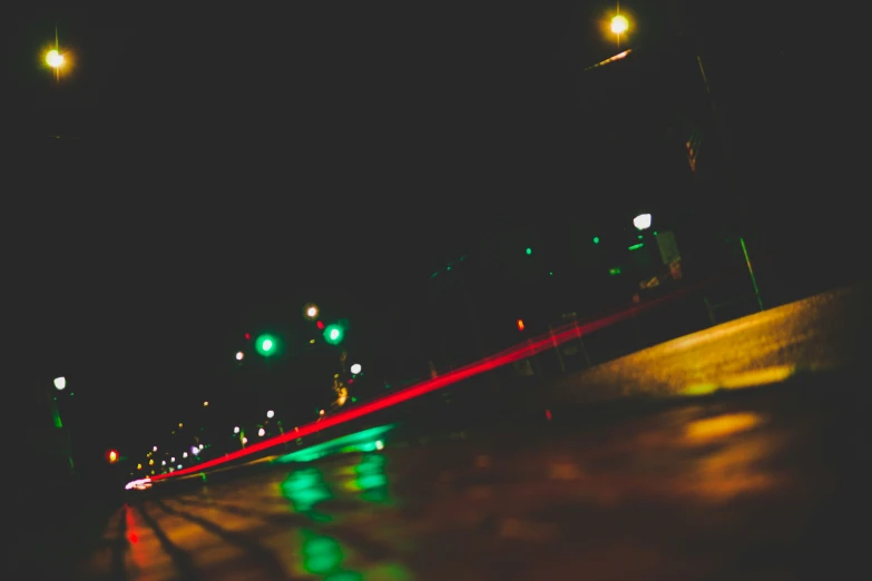 the lights on the traffic lights give green and red colors