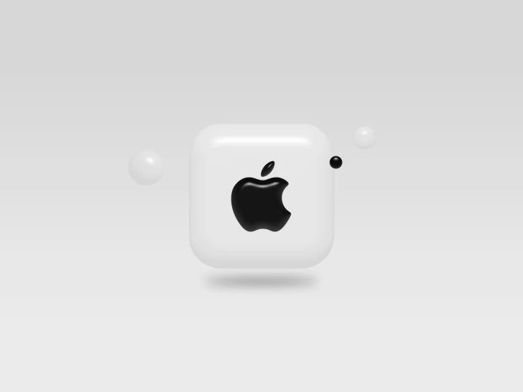 an apple logo is shown as it appears to be floating