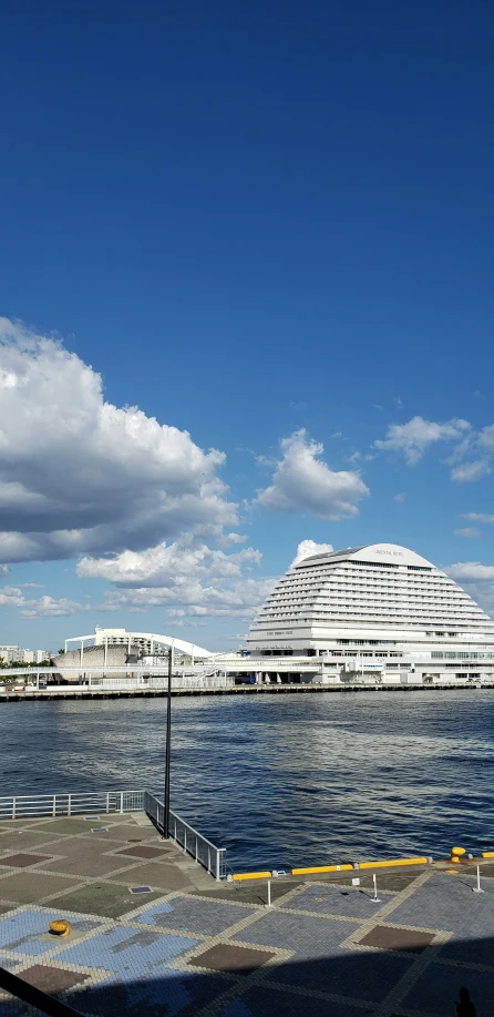 a cruise ship is parked along side the dock