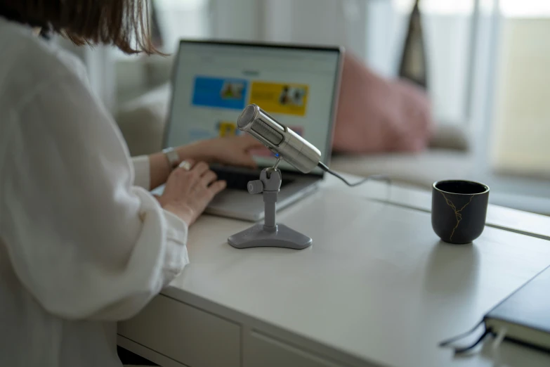 a woman working on her laptop computer