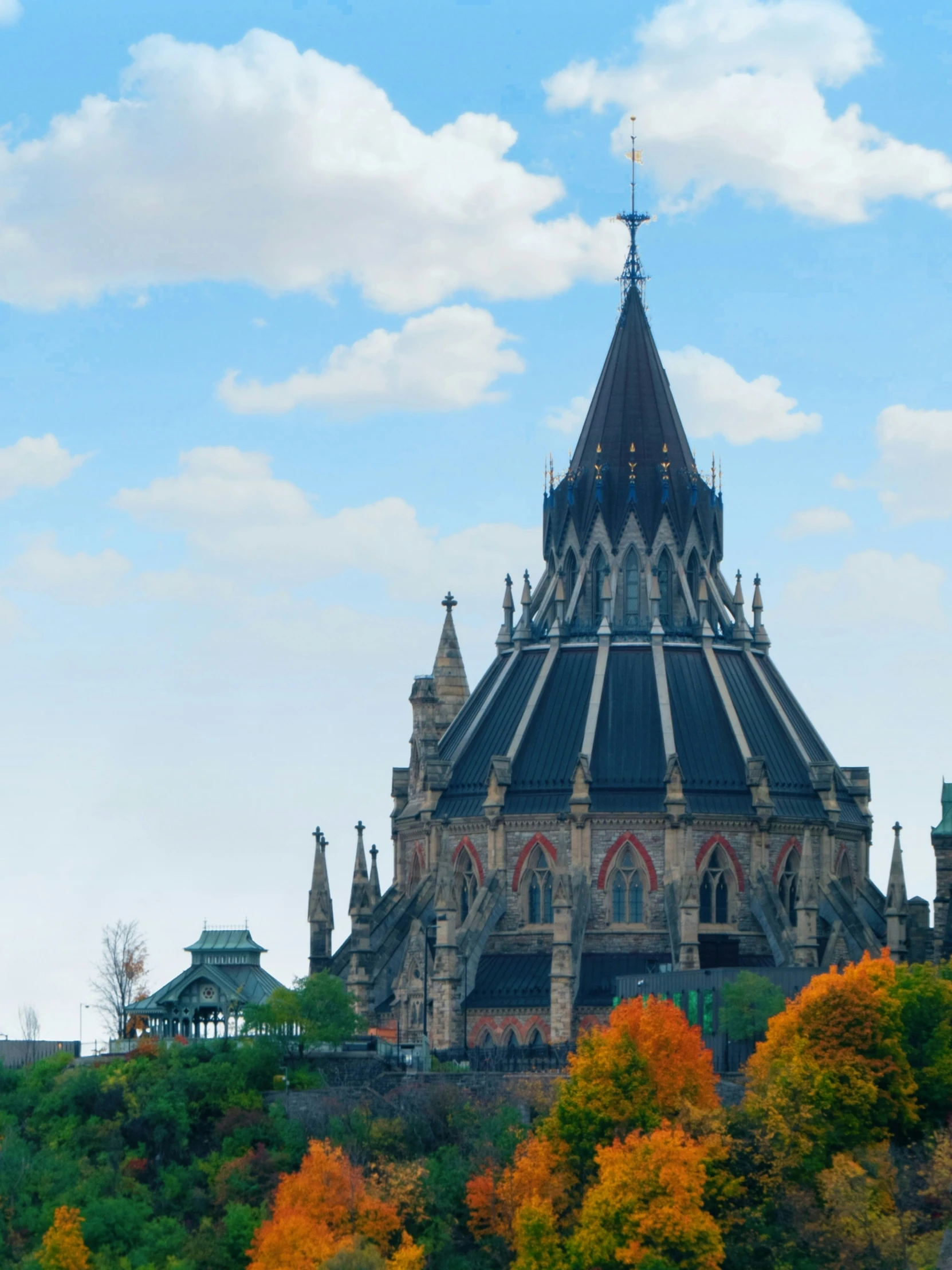 a large church that is sitting on top of a hill