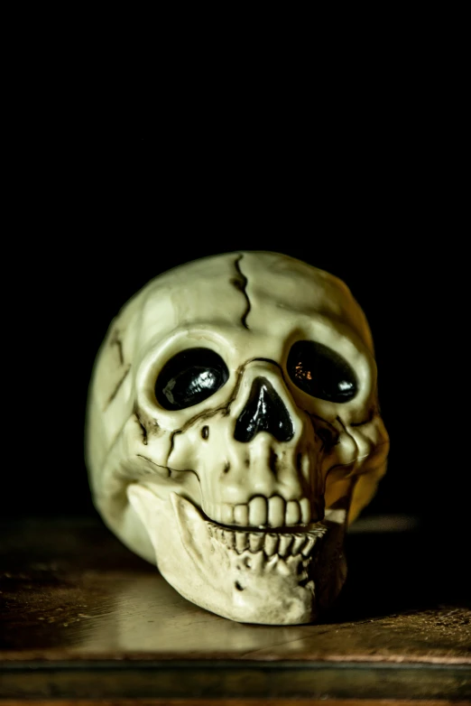 the skull is made up of clay with a face