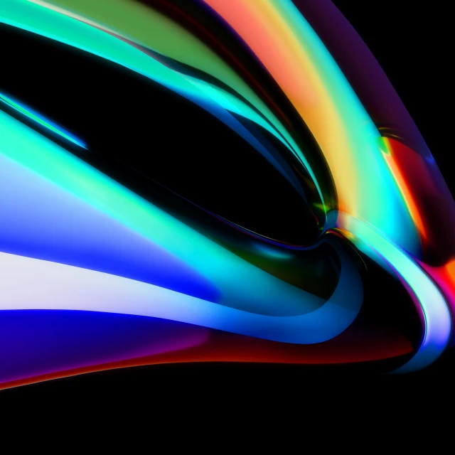 a computer image in a colorful, curving, abstract design