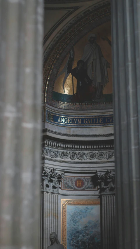 inside the building are some statues and paintings