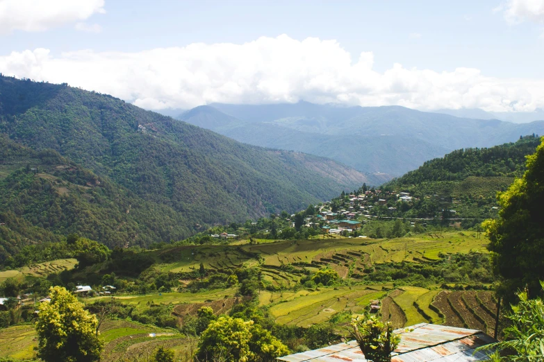 looking down the valley from the mountains above