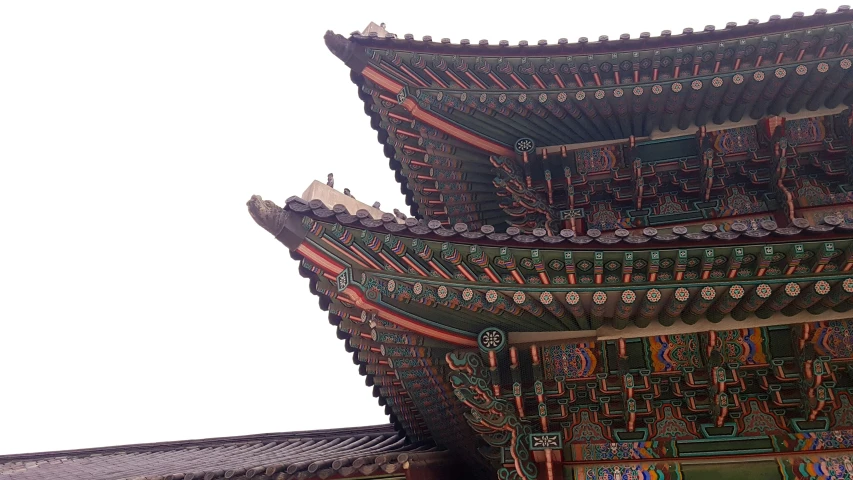 the chinese building has many decorative decorations on it