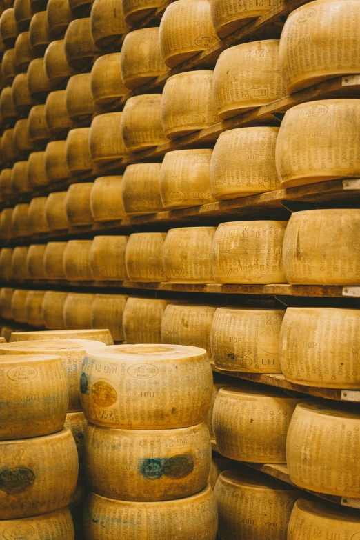 stacking of stacked cheese with dark spots in background