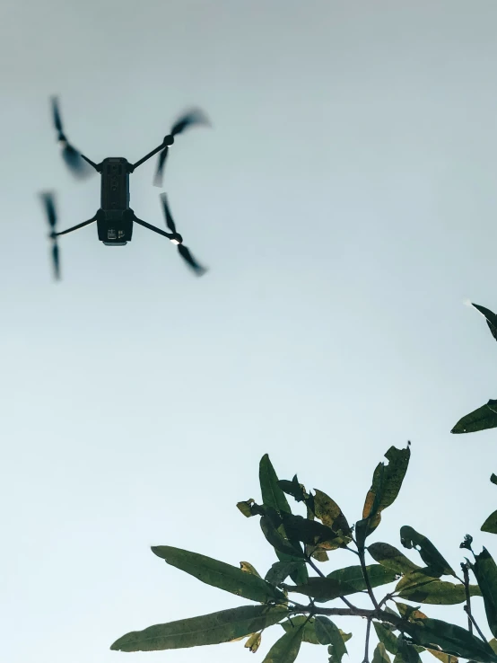 a flying remote controlled device is seen in this image