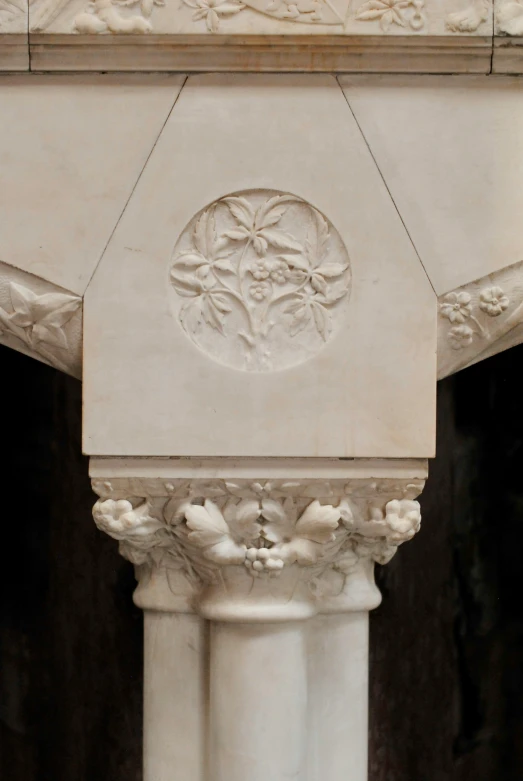 white columns that are all decorated with different designs