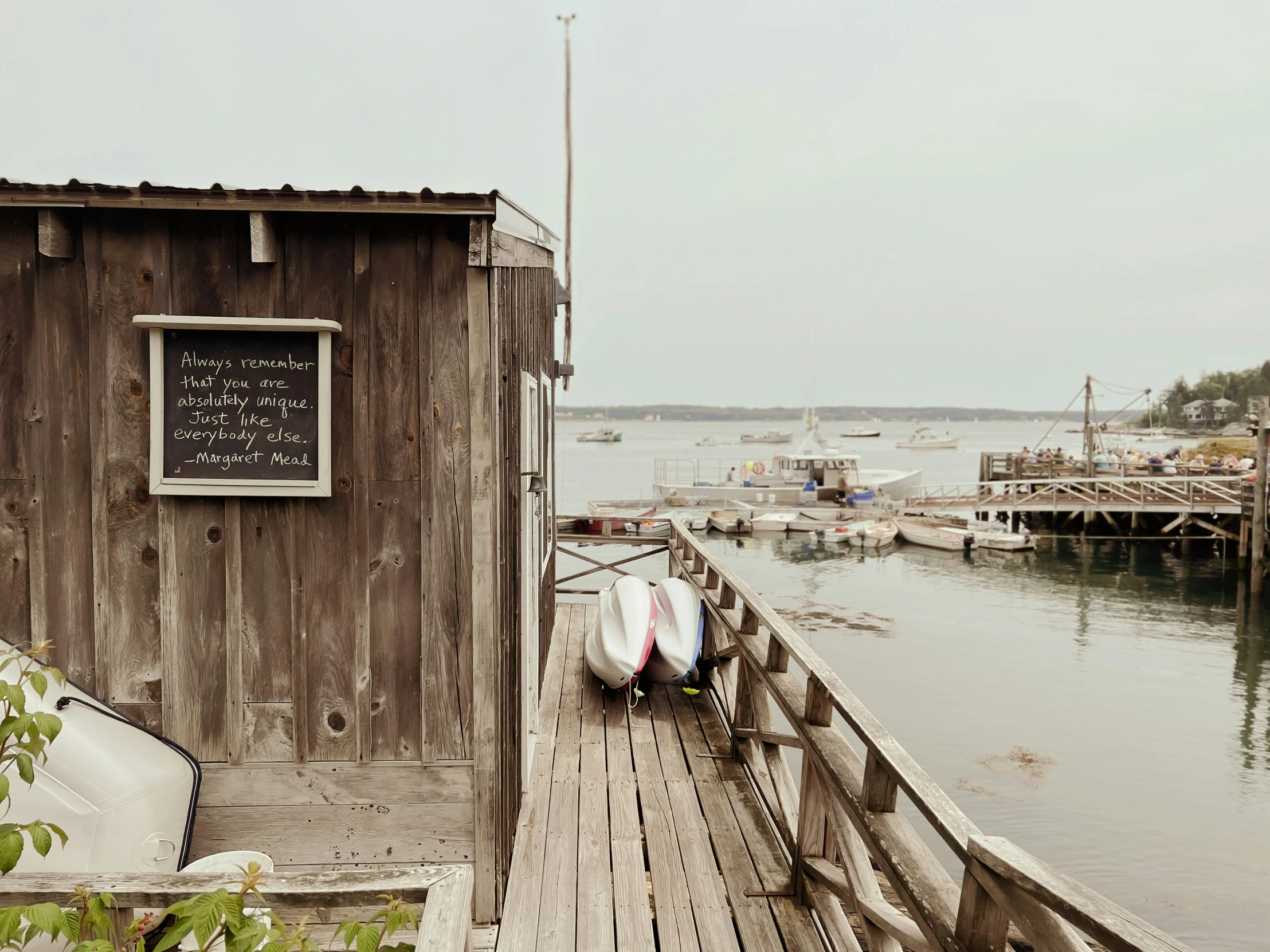 there are many small boats that are docked at this pier