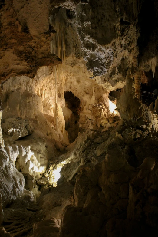 an underground cave with various caves and formations
