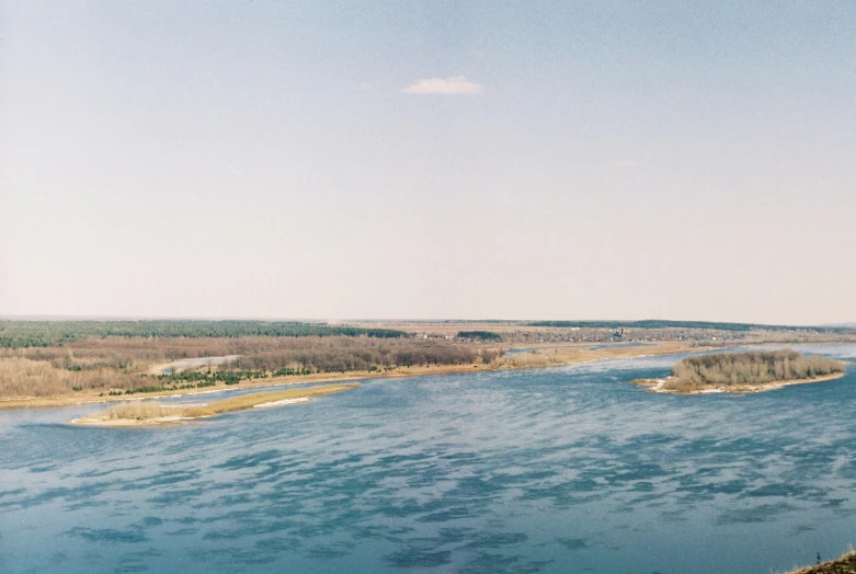 the lake is in some open areas and has water