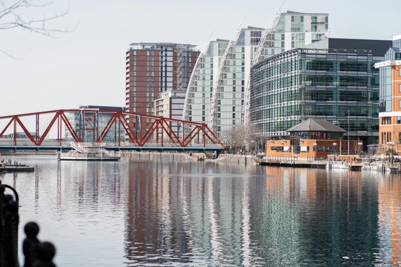 a bridge crossing over a river in a city