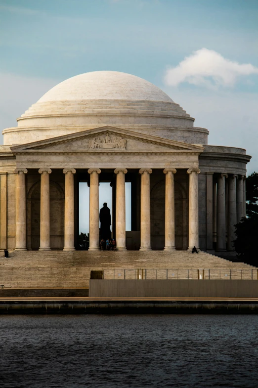 the water is still very clean by this monument