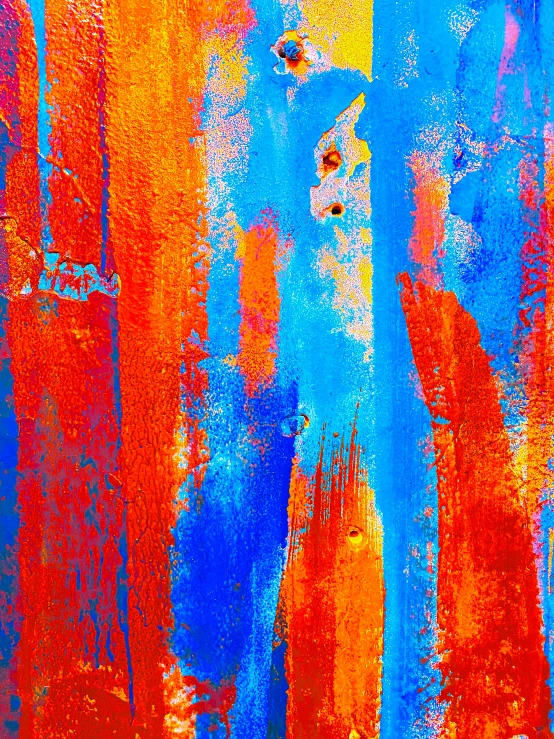 painting of an abstract colorful, blue background