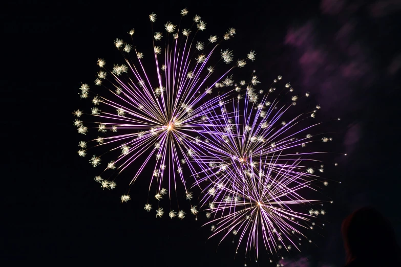 people watching a fireworks show in the dark