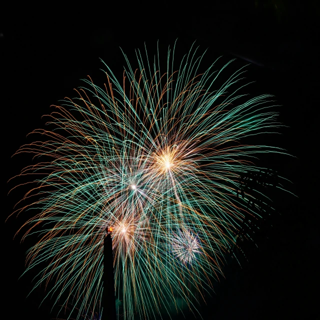 a fireworks is lit up in the night sky