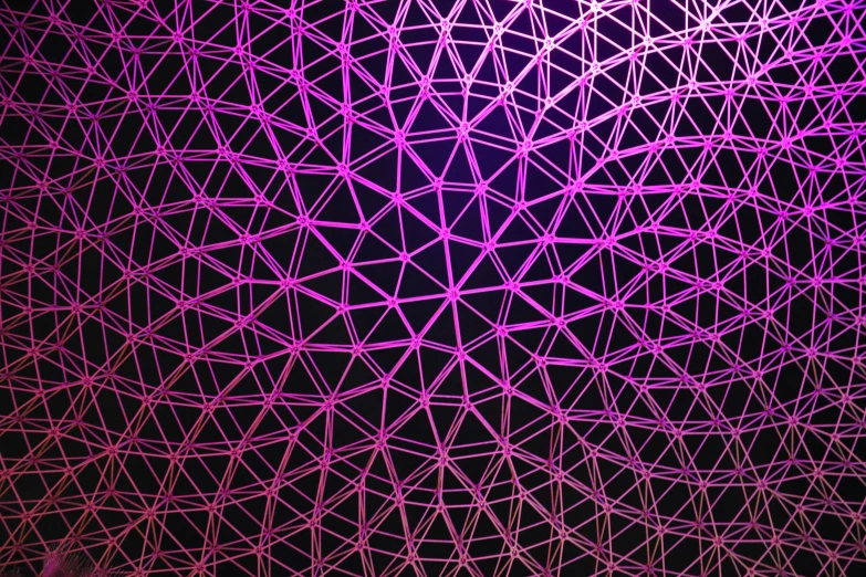pink wire structures against a purple background