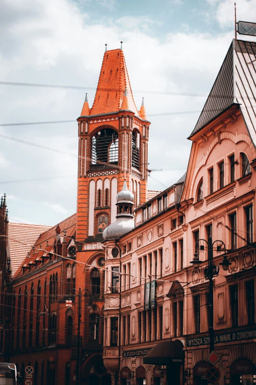 a large building with a clock on it's side