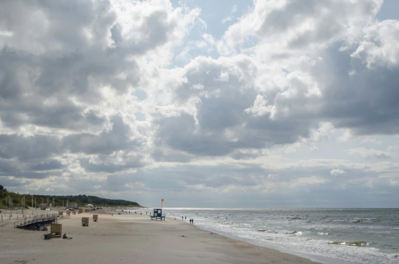 a cloudy day on a deserted beach