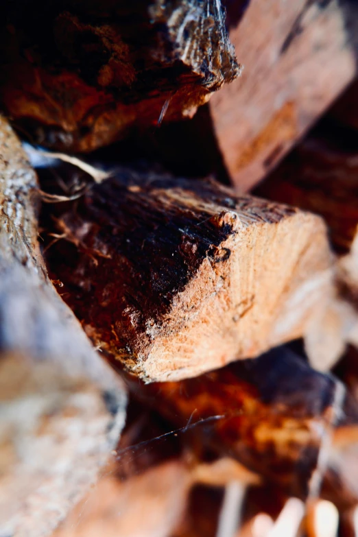 a pile of wood pieces stacked on top of each other