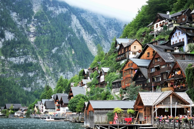 a body of water with houses on both sides