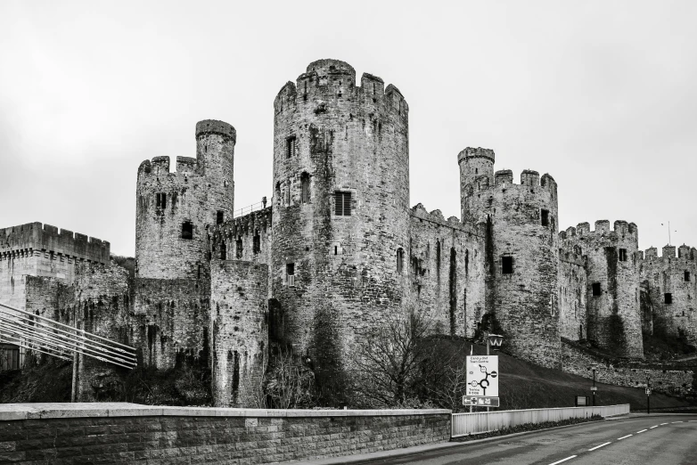 an image of an old castle on the street