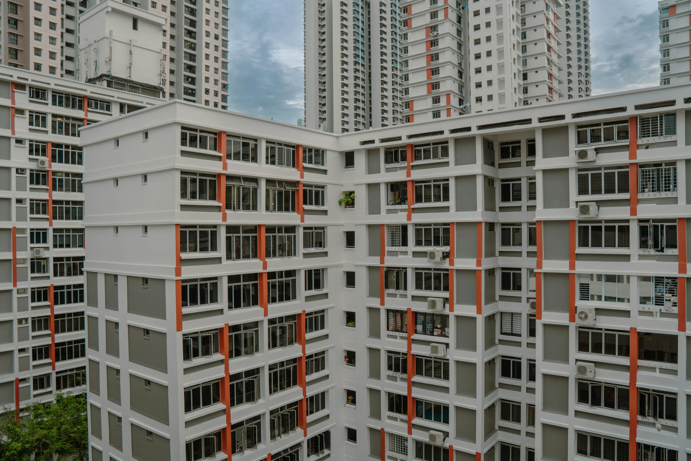 the building is made up with many windows