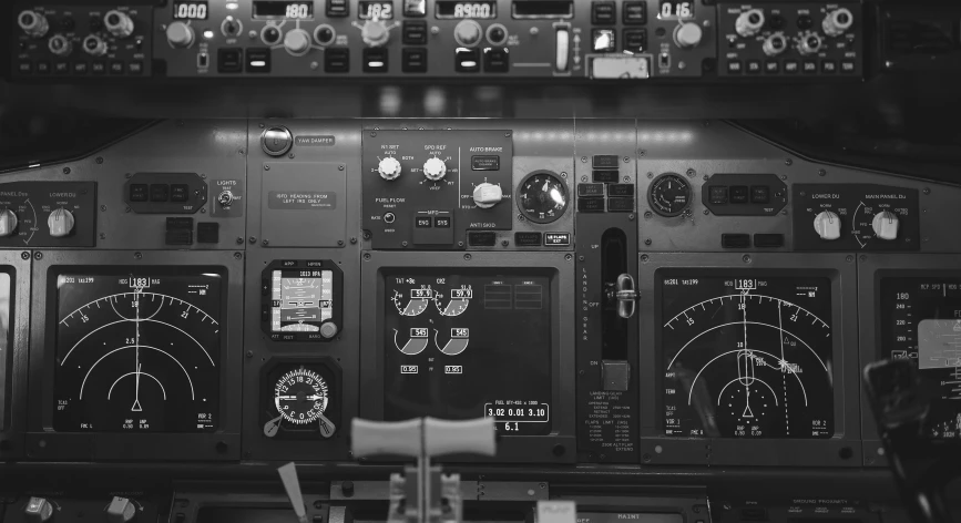 an airplane with a bunch of dials and other instruments