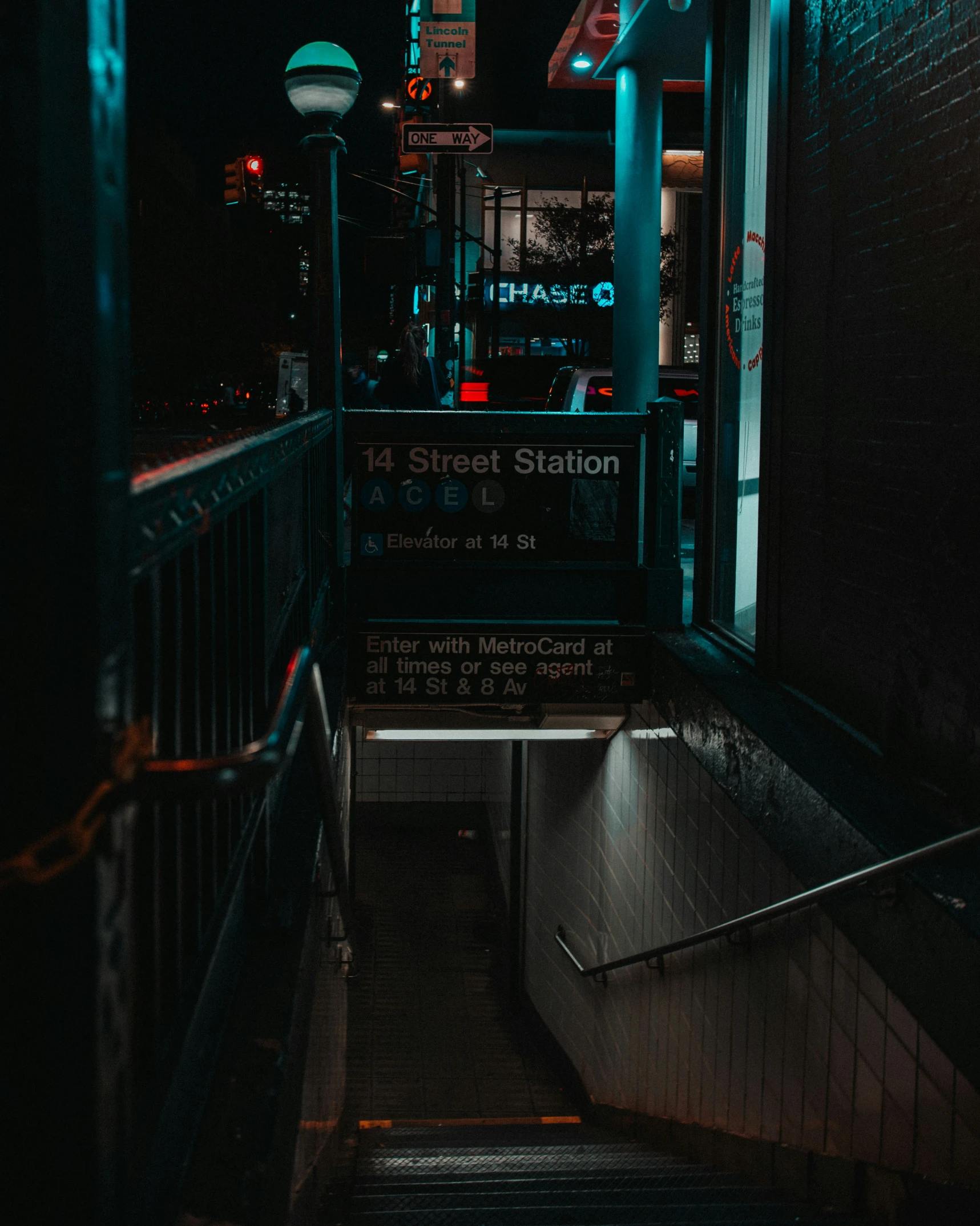 there is a black and white po of a staircase