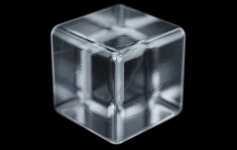 a plastic cube with a thin surface and no edges