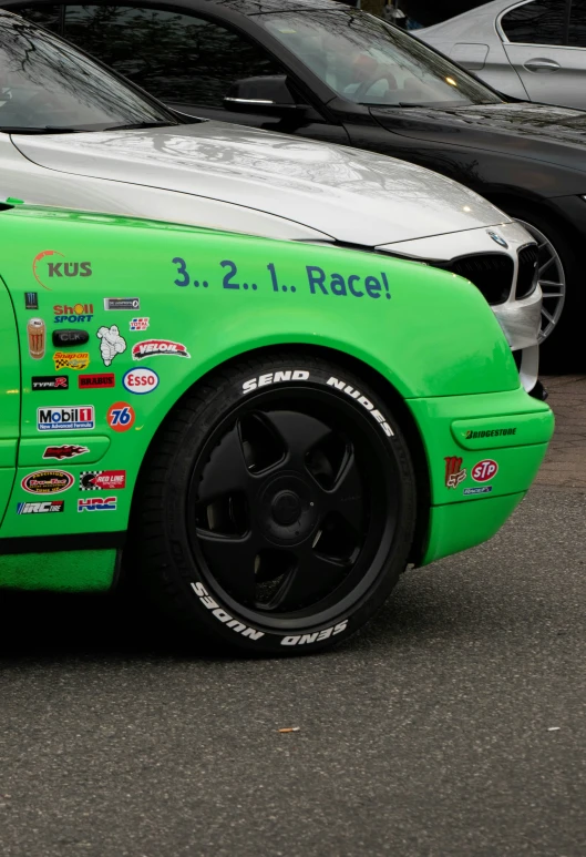 a close up view of the back side of a race car