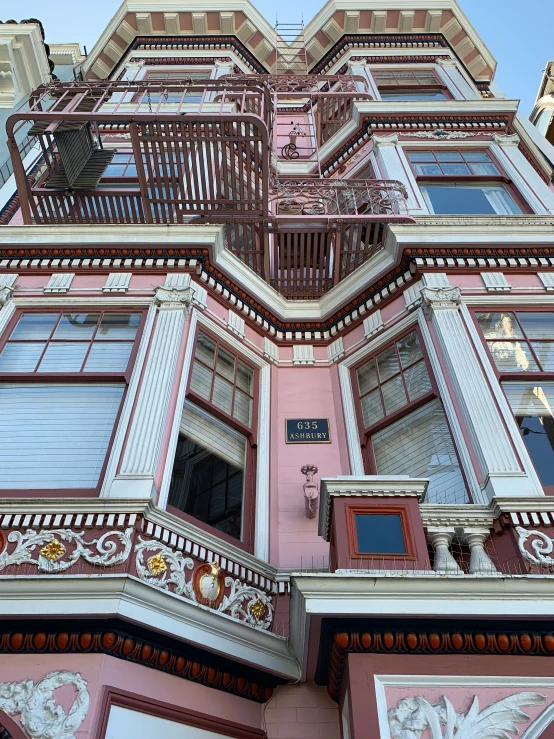 an intricate balcony on an apartment building in san francisco, california