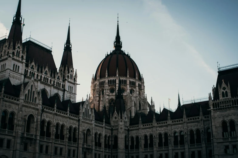 large building with multiple tall spires and windows