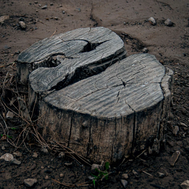 an old wooden bench in the dirt