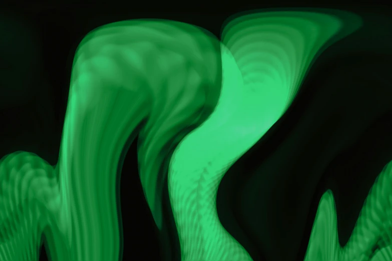 abstract green shapes in the shape of curves