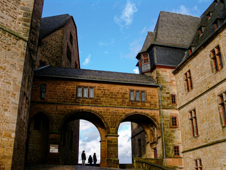 some very pretty buildings with arches on the side