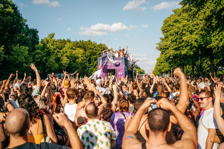 a crowd of people at an outdoor concert