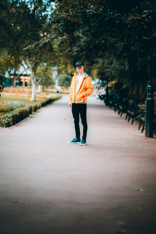 a man standing on top of a road