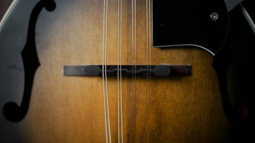 an acoustic instrument with strings attached to it