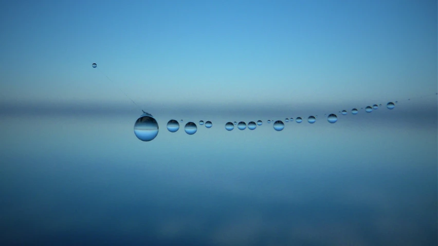a po of water bubbles that are in the air