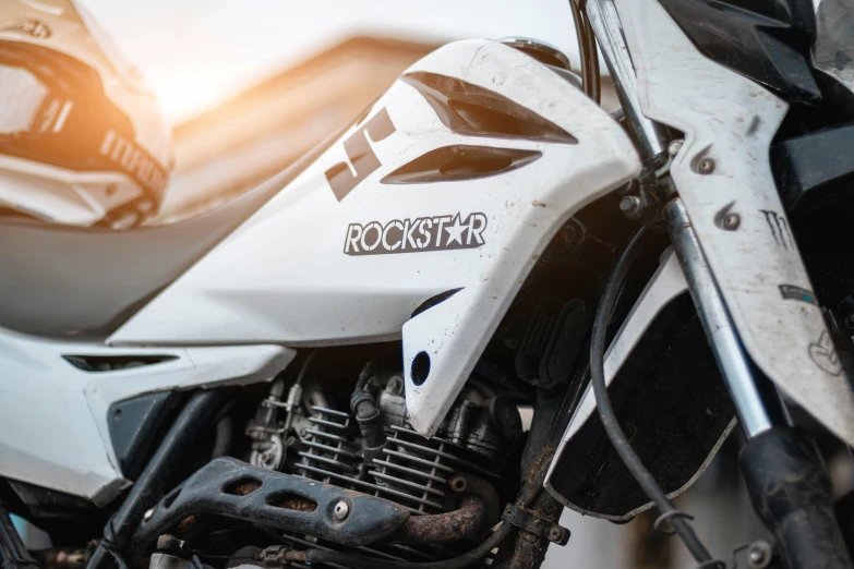 the front view of a motorcycle parked outside