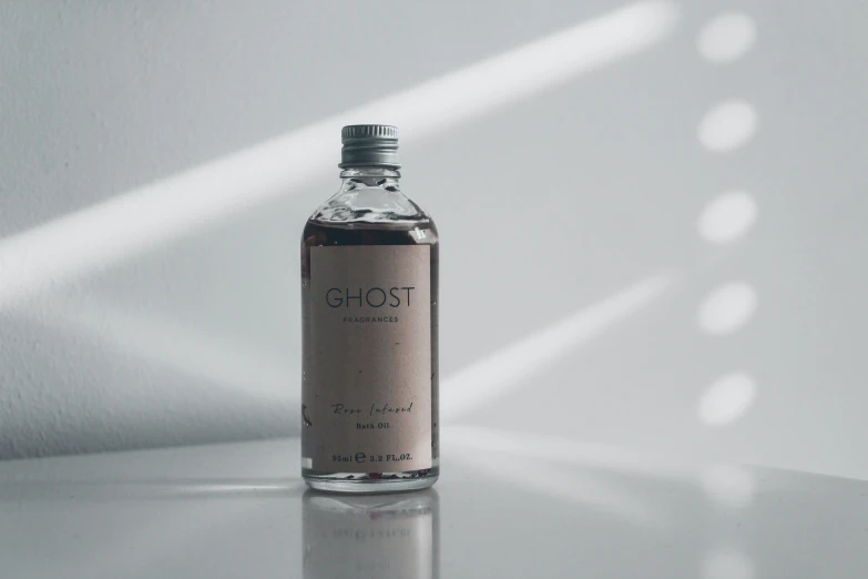 a bottle of ghost is sitting on a table