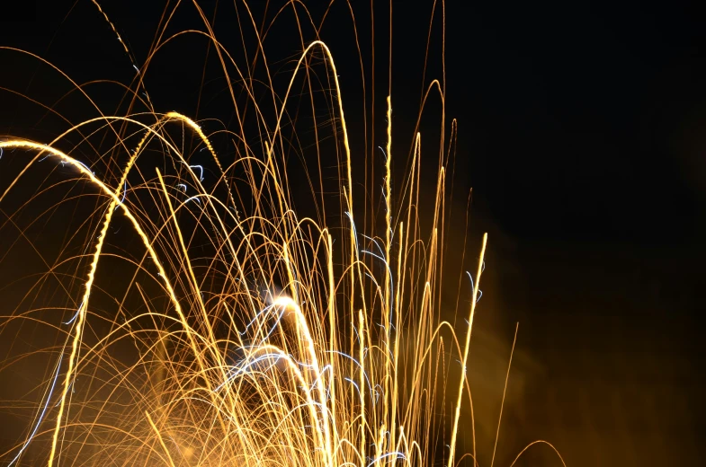 a long exposure pograph of fireworks that have been lit