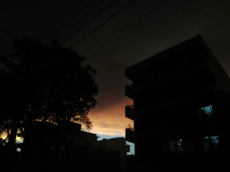 the dark sky is reflecting some clouds above