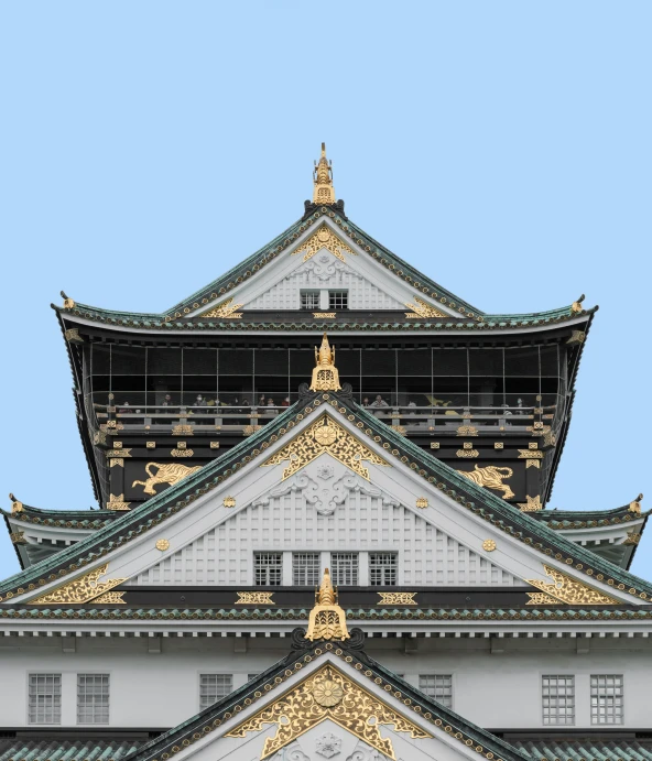 the building has elaborate architectural detail with gold decorations