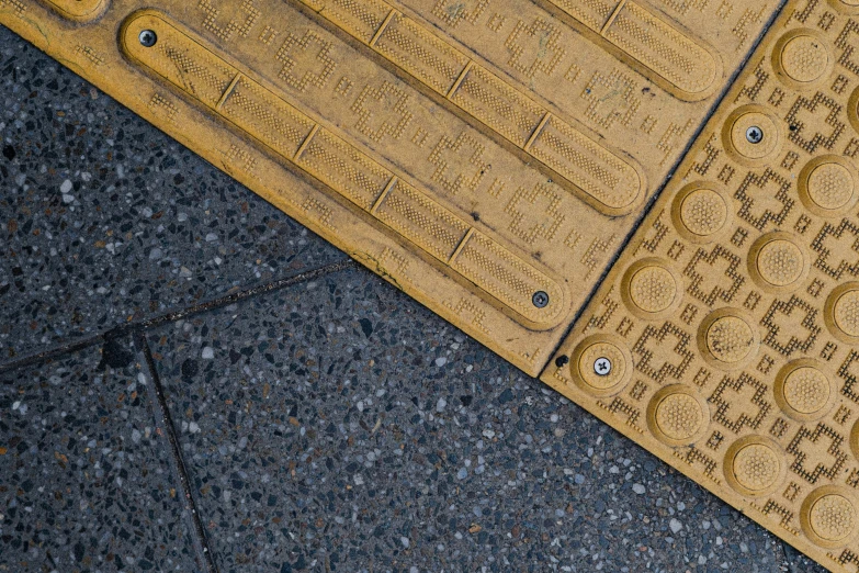 yellow and black area rug with numbers on it