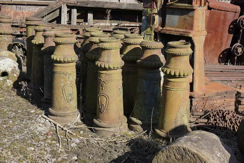 a lot of big bottles outside in the daytime