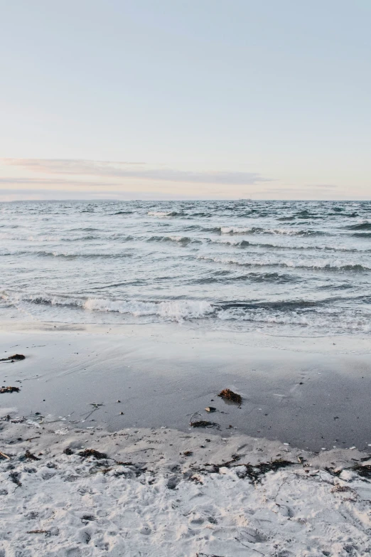 a beach with an empty body of water