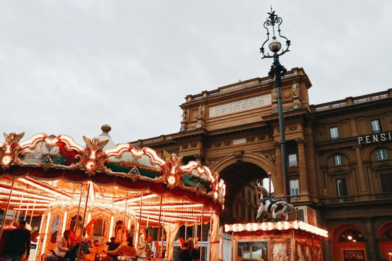 a carousel that is very merry go round